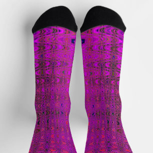 Abstrakte Magenta Retro Bumerang Wellen Socken