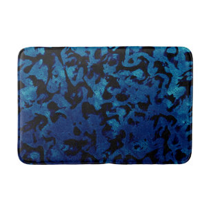 Abstrakte Magie - Navy Blue Grunge Black Badematte