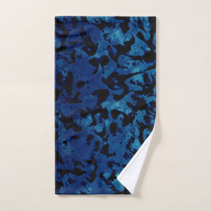 Abstrakte Magie - Navy Blue Grunge Black Handtuch