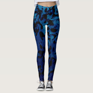 Abstrakte Magie - Navy Blue Grunge Black Leggings