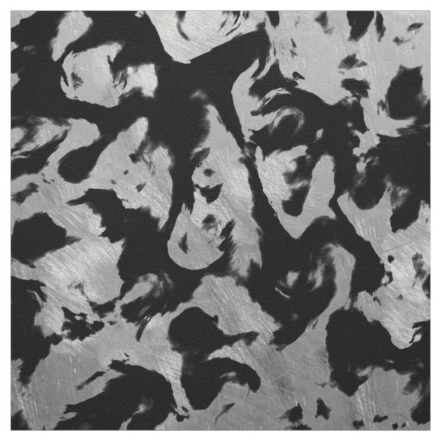 Abstrakte Magie - Silberschwarz Stoff (Muster)