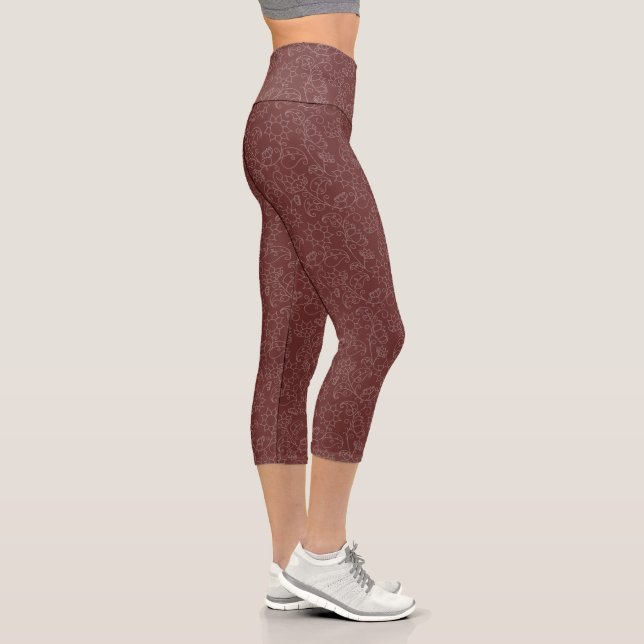 Abstrakte Mahogany-Leggings Capri Leggings (Rechts)