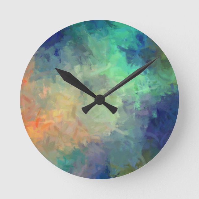 Abstrakte Malerei #5 Runde Wanduhr (Vorderseite)