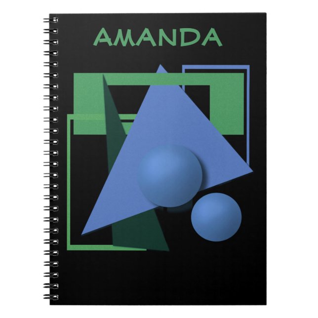 abstrakte Malerei, Abstraktion, grün und schwarz Notizblock (Vorderseite)