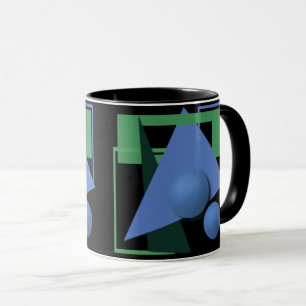 abstrakte Malerei, Abstraktion, grün und schwarz Tasse