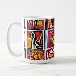 Abstrakte Malerei afrikanischer Ethnic Art Kaffeetasse