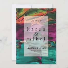 Abstrakte Malerei Akryllische Save the Date Einlad Einladung
