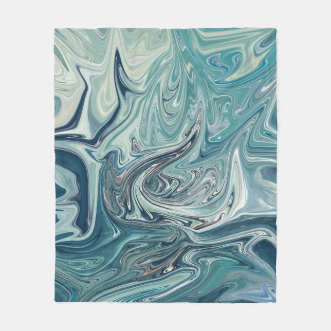 Abstrakte Malerei am Blauen Meer Fleecedecke (Vorderseite)