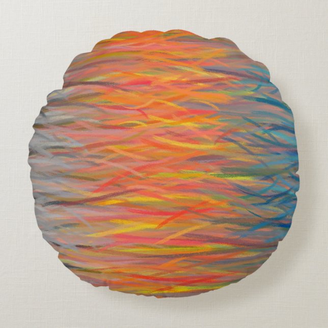 Abstrakte Malerei Art #18 Rundes Kissen (Vorderseite)