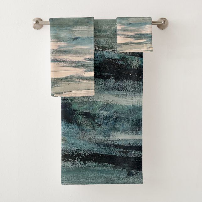 Abstrakte Malerei Coastal Bath Badetuch Set (Insitu)