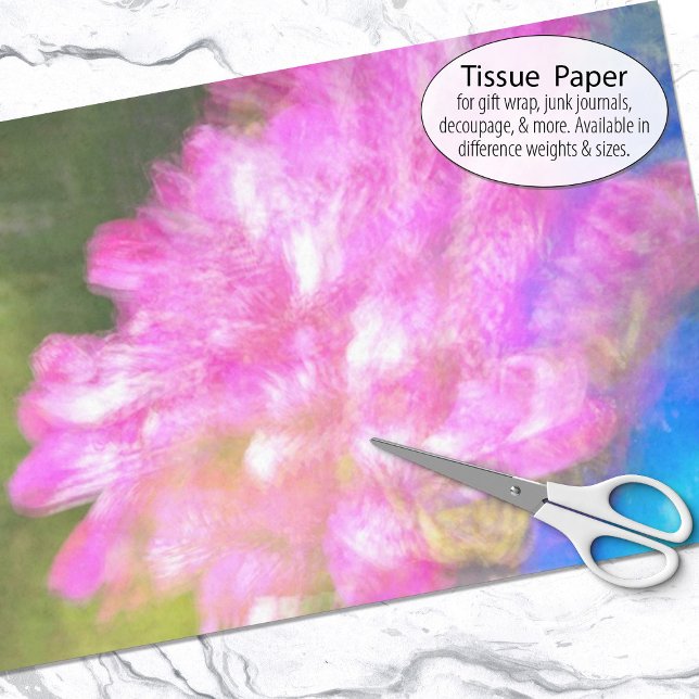 Abstrakte Malerei der hellrosa Blume Seidenpapier (Tissue paper for gift wrap and decoupage)