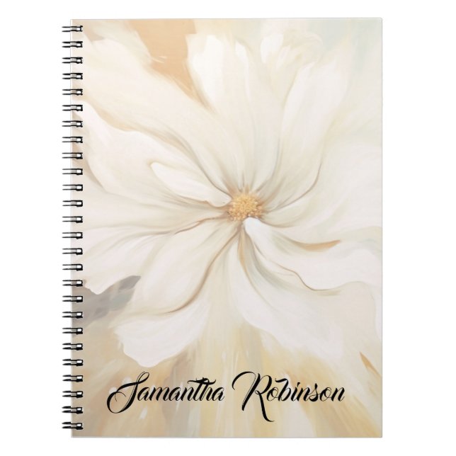 Abstrakte Malerei der weißen Blume. Notizblock (Vorderseite)