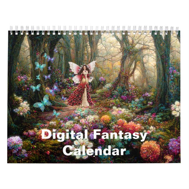 Abstrakte Malerei digitaler Fantasie Art 2025 Kalender (Titelbild)