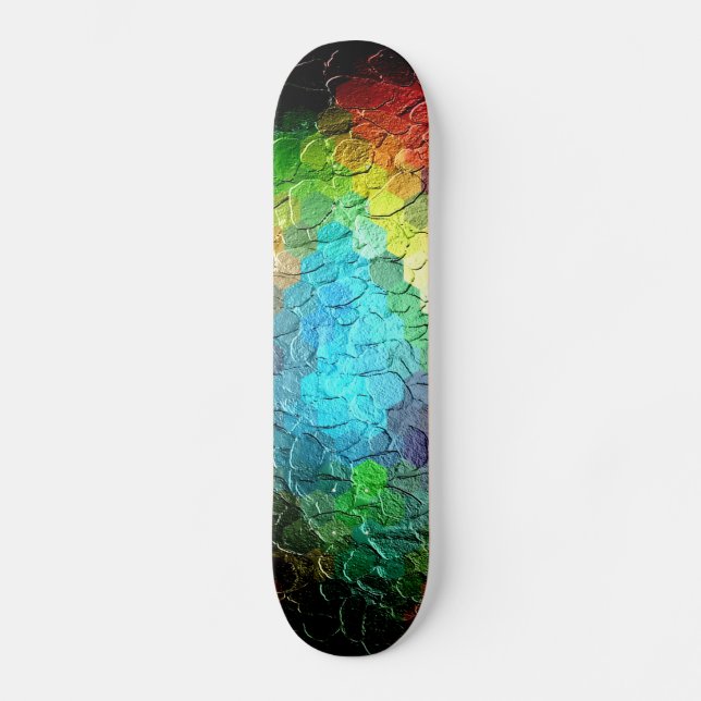 Abstrakte Malerei | Dynamische Farben 3 Skateboard (Vorderseite)