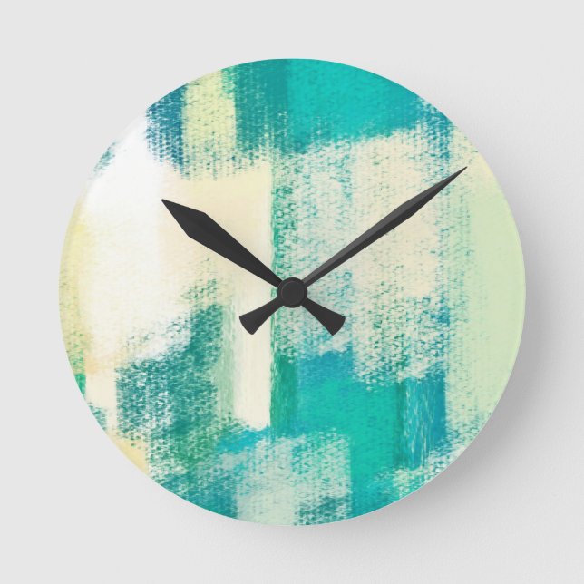 Abstrakte Malerei | Dynamische Farben Runde Wanduhr (Vorderseite)