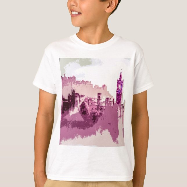 Abstrakte Malerei Edinburgh Hauptstadt Schottland T-Shirt (Vorderseite)