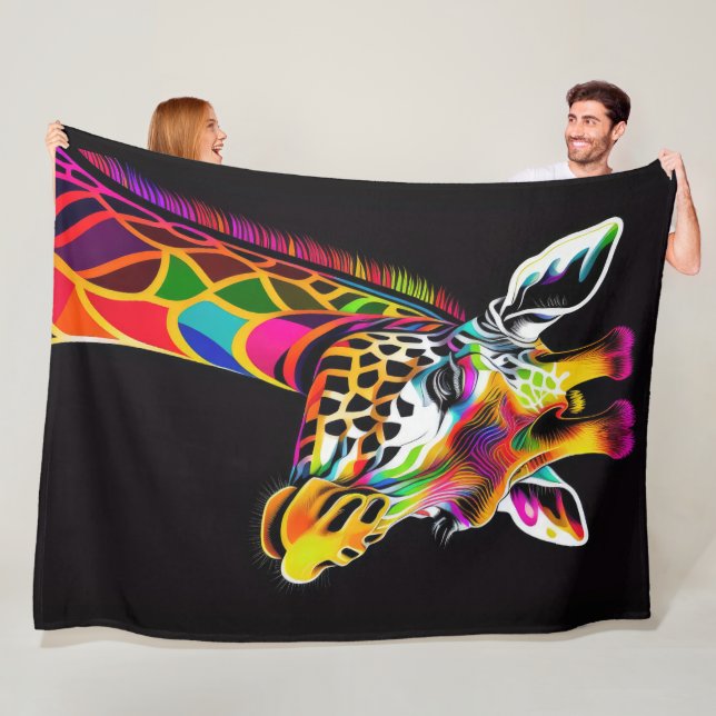 Abstrakte Malerei einer Giraffe Fleecedecke (Beispiel)