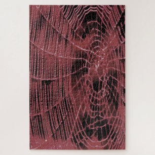 Abstrakte Malerei eines Magenta Pink Cobweb