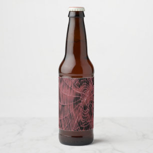 Abstrakte Malerei eines Magenta Pink Cobweb Bierflaschenetikett