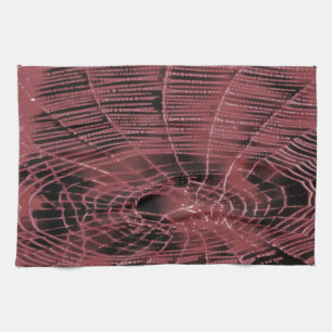 Abstrakte Malerei eines Magenta Pink Cobweb Geschirrtuch