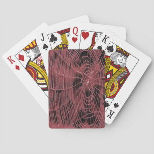 Abstrakte Malerei eines Magenta Pink Cobweb Spielkarten