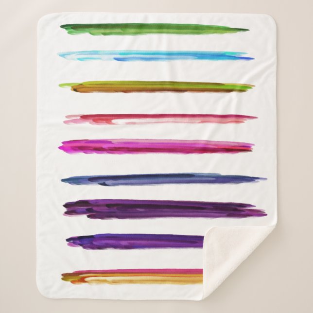 Abstrakte Malerei farbenfrohe Pinselstriche Schlag Sherpadecke (Vorderseite)