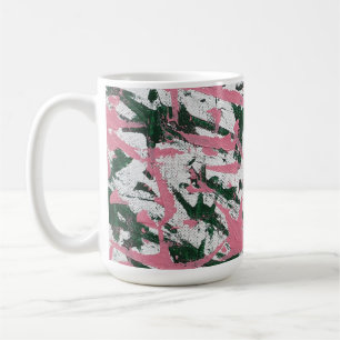 Abstrakte Malerei in Rosa und Grün Kaffeetasse