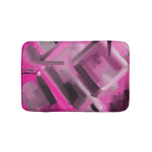 Abstrakte Malerei in Rosa und Schwarz