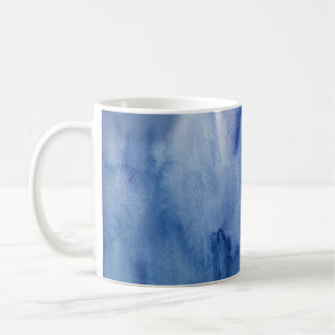 Abstrakte Malerei mit blauer Wasserfarbe Kaffeetasse