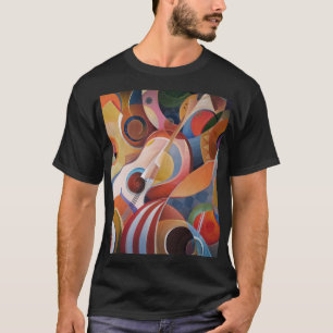 Abstrakte Malerei mit handgefertigter Musik T-Shirt