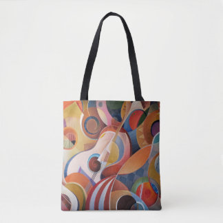 Abstrakte Malerei mit handgefertigter Musik Tasche