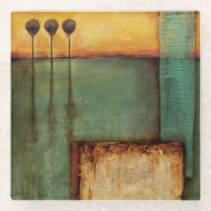 Abstrakte Malerei mit Klaviertasten Glasuntersetzer