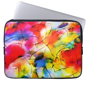 Abstrakte Malerei mit Regenbogenfarben Laptopschutzhülle