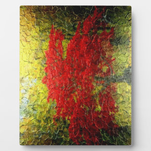 Abstrakte Malerei mit Rotem Baum im Herbst Fotoplatte