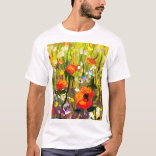 Abstrakte Malerei mit roten Papieren T-Shirt