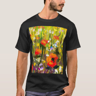 Abstrakte Malerei mit roten Papieren T-Shirt