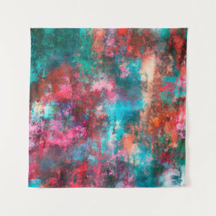 Abstrakte Malerei. Pinselstriche, Farbflecken. M Wandteppich