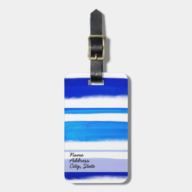 Abstrakte Malerei | Retro Blue 4 Gepäckanhänger (Vorderseite vertikal)