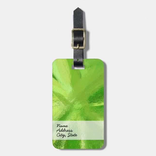 Abstrakte Malerei | Retro Green 5 Gepäckanhänger (Vorderseite vertikal)