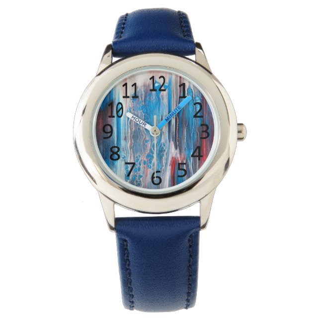 Abstrakte Malerei-Uhr Armbanduhr (Vorderseite)