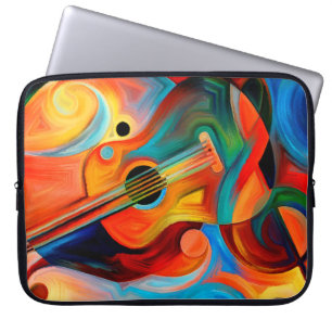 Abstrakte Malerei zum Thema Musik und Rhyt Laptopschutzhülle