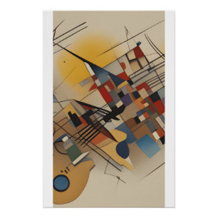 Abstrakte Malgitarre und Musikinstrumente Poster