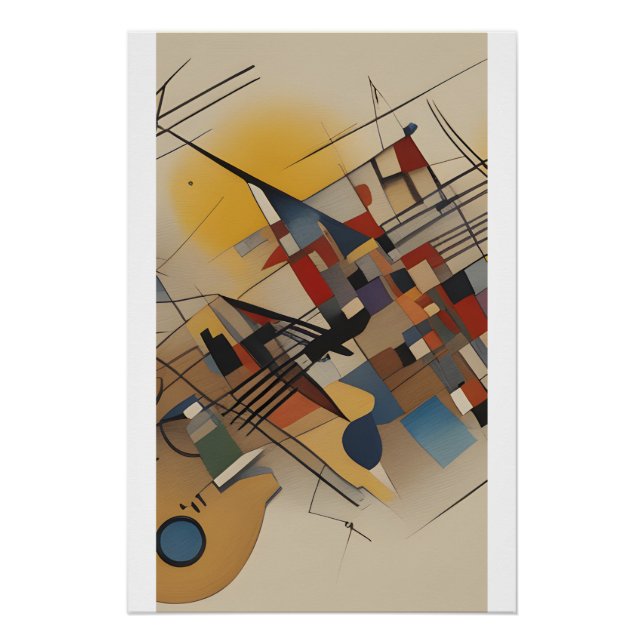 Abstrakte Malgitarre und Musikinstrumente Poster (Vorderseite)