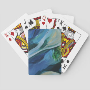 Abstrakte Malkarten aus blauem, grünem Delta Spielkarten