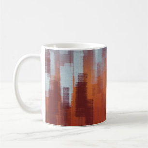 Abstrakte Malkulisse an der Betonwand. Farbe Kaffeetasse
