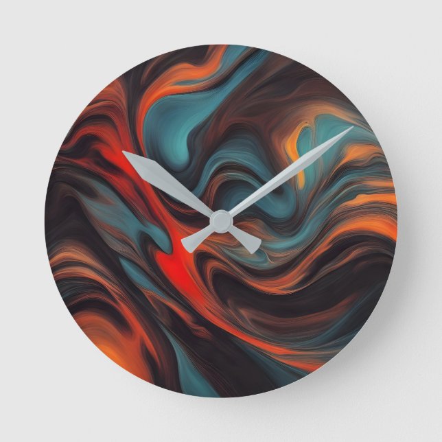 Abstrakte Malkunst Runde Wanduhr (Vorderseite)