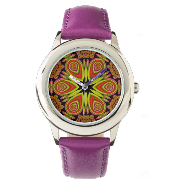 abstrakte Mandala Armbanduhr (Vorderseite)
