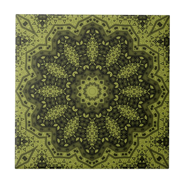 Abstrakte Mandala Ethno Fliese (Vorderseite)