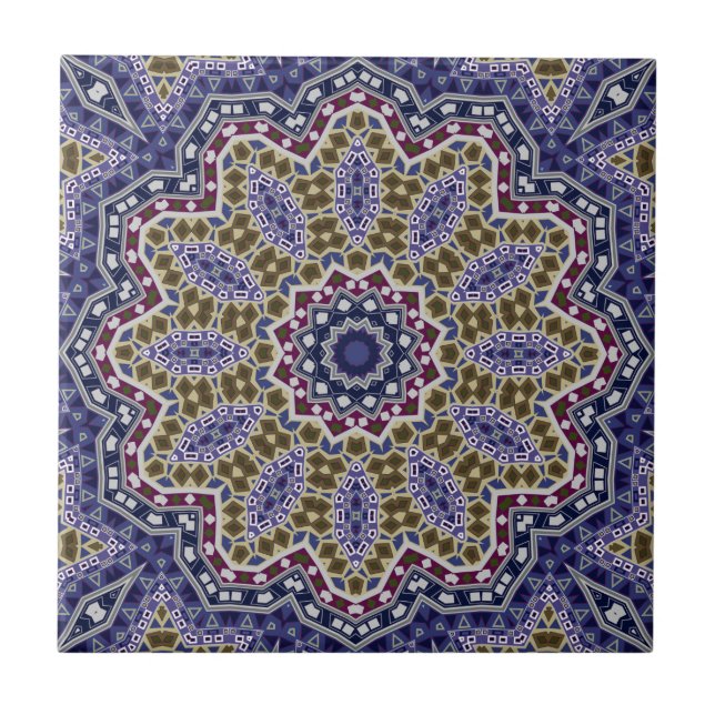 Abstrakte Mandala Ethno Fliese (Vorderseite)