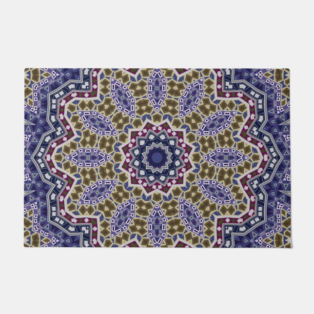 Abstrakte Mandala Ethno Fußmatte (Vorderseite)